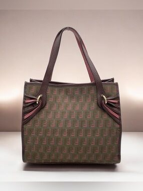 AUTH FENDI Tote Bag in Zucchino Forever FF Multicolor Logo Mania AUTHENTIC